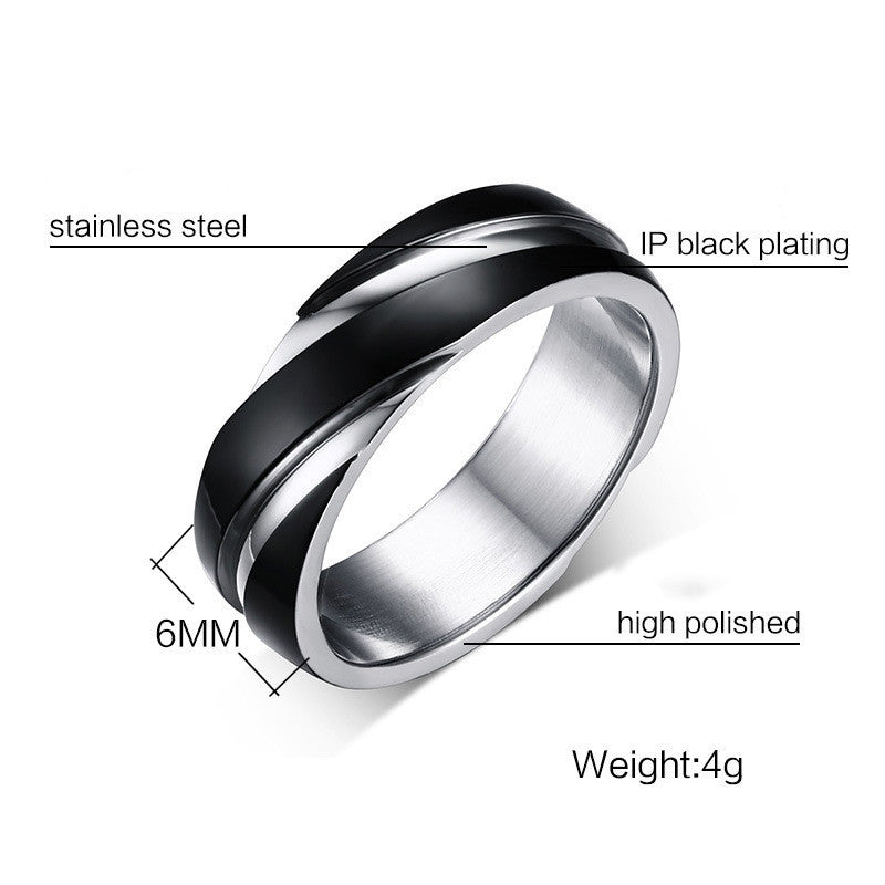 Onyx – Schwarzer Titanring mit Twill-Finish