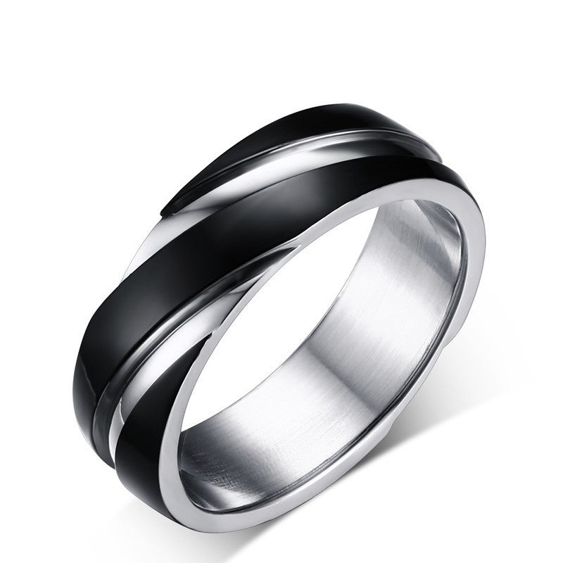 Onyx – Schwarzer Titanring mit Twill-Finish